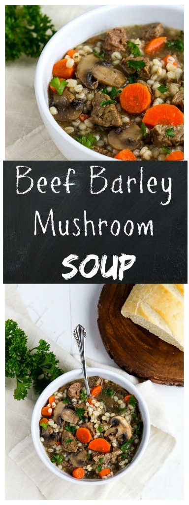Beef Barley Mushroom Soup // Gather for Bread