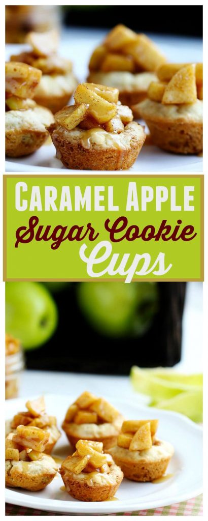Caramel Apple Sugar Cookie Cups // @gatherforbread