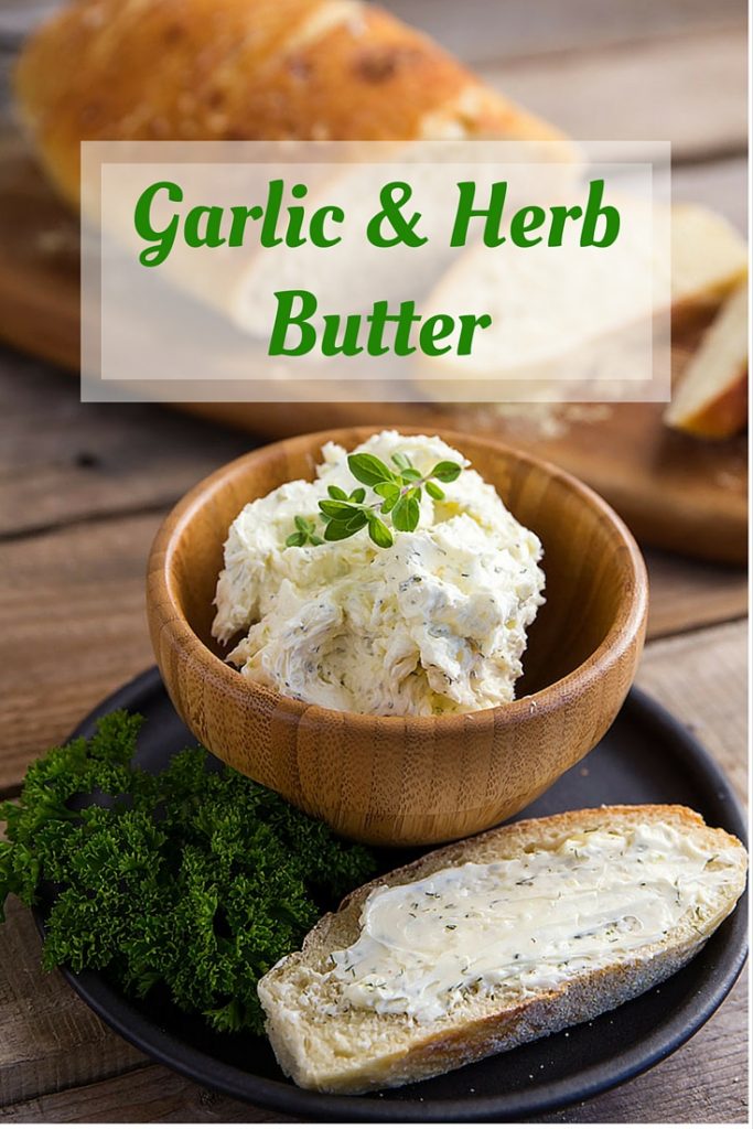 Garlic and Herb Butter Simple whipped butter recipe with garlic and herbs. // gatherforbread.com