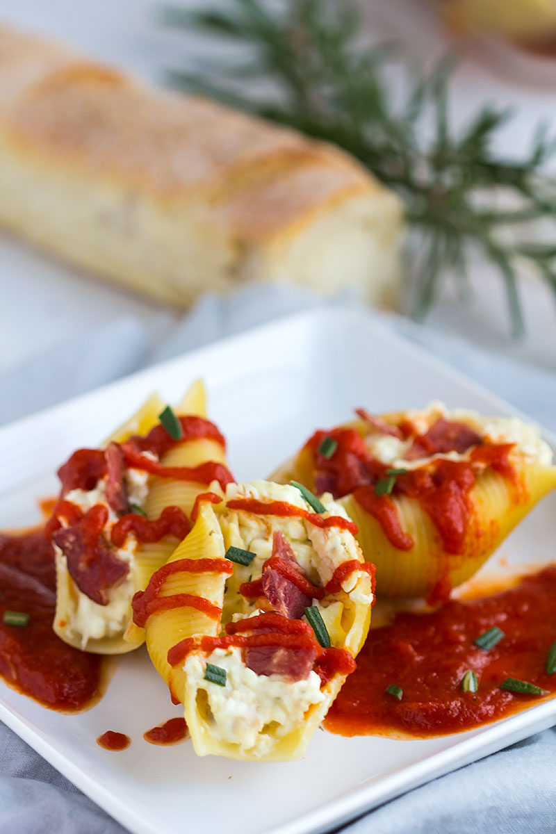 Chicken Bacon and Cheese Stuffed Shells