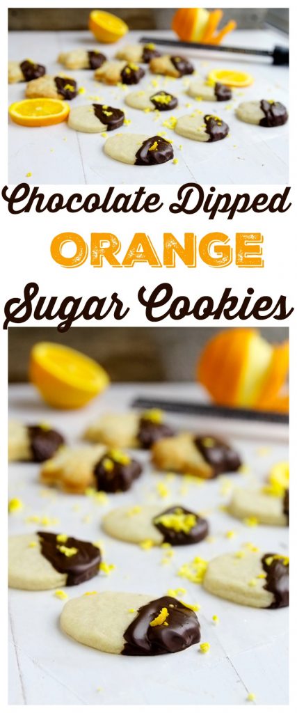Chocolate Dipped Orange Sugar Cookies | gatherforbread.com