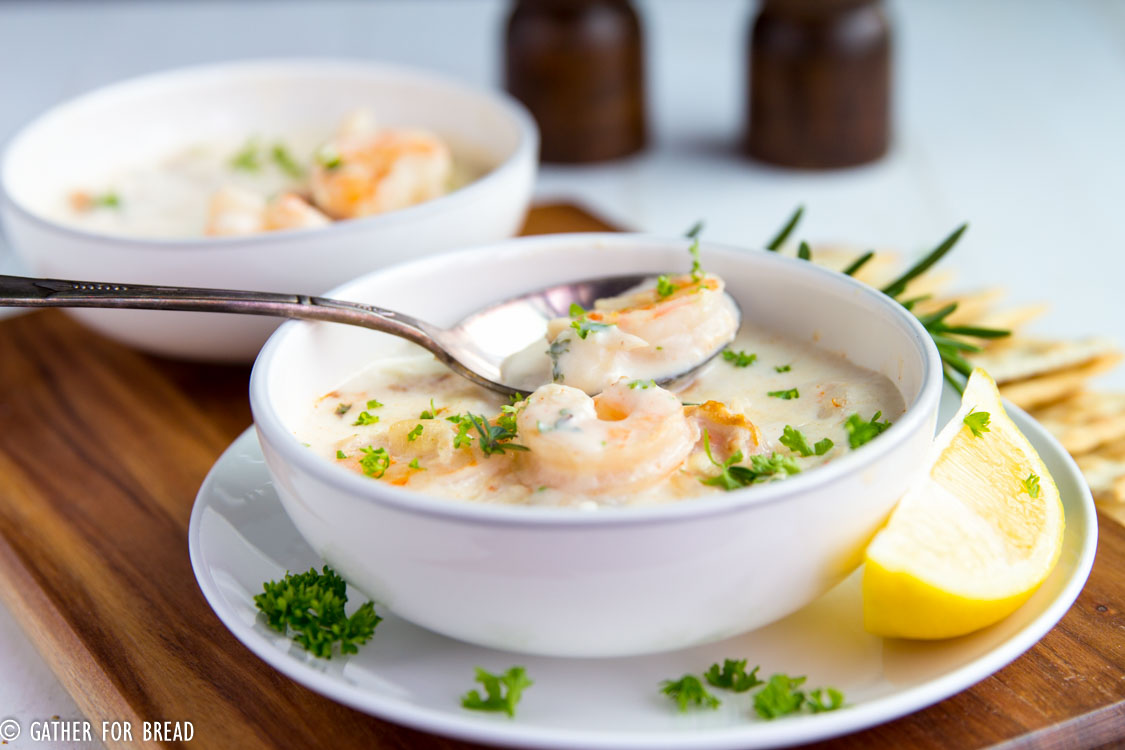 Creamy Seafood Chowder - Chunky seafood chowder with real cream, shrimp, scallops and crab. No potatoes or fillers, just good seafood, hearty perfect flavor.