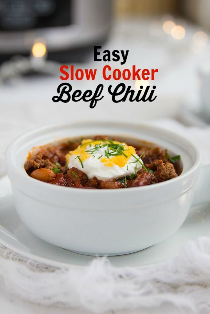 Easy Slow Cooker Beef Chili