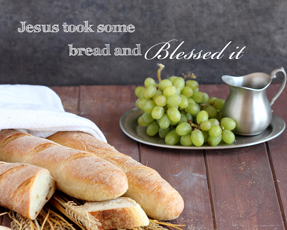 Jesus took some bread and blessed it 