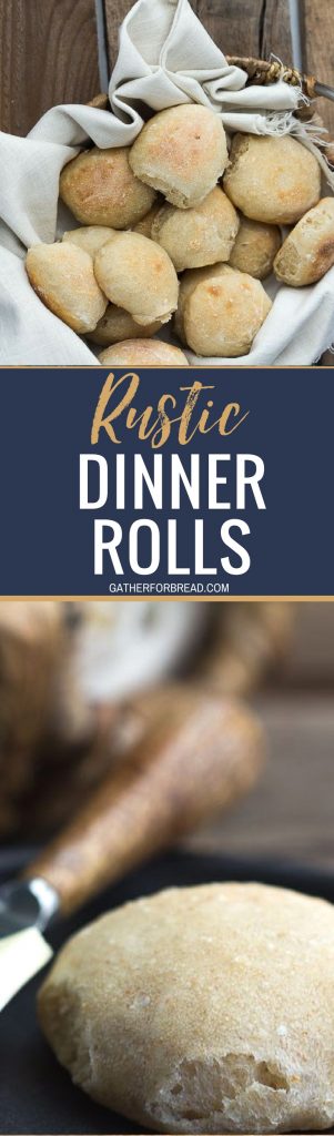 Rustic Dinner Rolls //  Homemade dinner rolls with rustic appeal. Made from scratch and the perfect addition to soup or  stew. So delicious! #rustic #dinnerrolls #bread #breadbaking #yeast #rolls