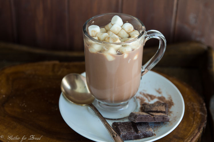 Simple Homemade Hot Chocolate | gatherforbread.com