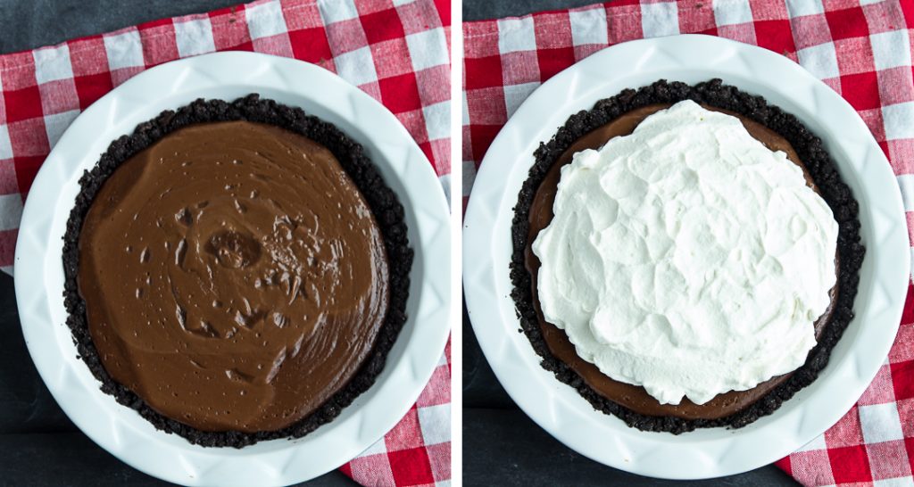 Homemade Chocolate Pudding Pie | gatherforbread.com