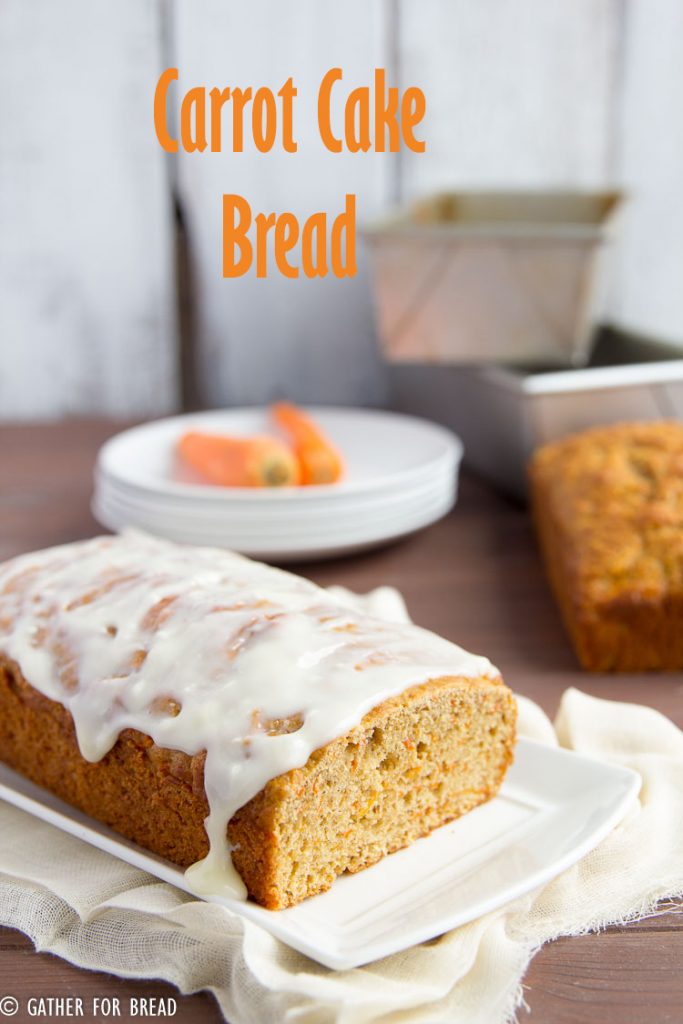 Carrot Cake Bread - Delicious healthier version of carrot cake, made with Greek yogurt and less sugar. // gatherforbread.com