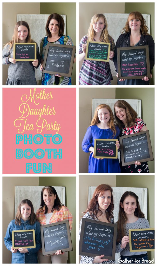 Mother Daughter Tea Party Photo Booth Fun Collage with Watermark