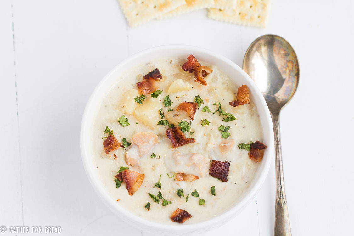 Slow Cooker Clam Chowder | gatherforbread.com