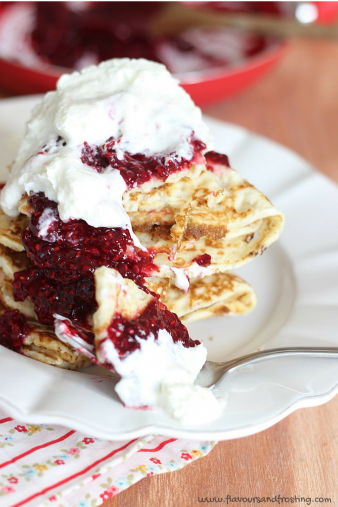 Raspberry Cream Pancakes