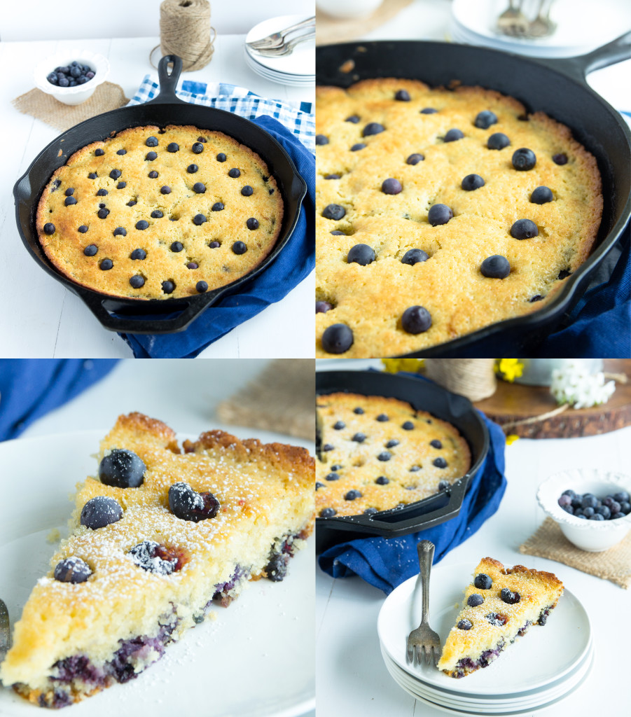 Blueberry Cornmeal Skillet Cake | gatherforbread.com