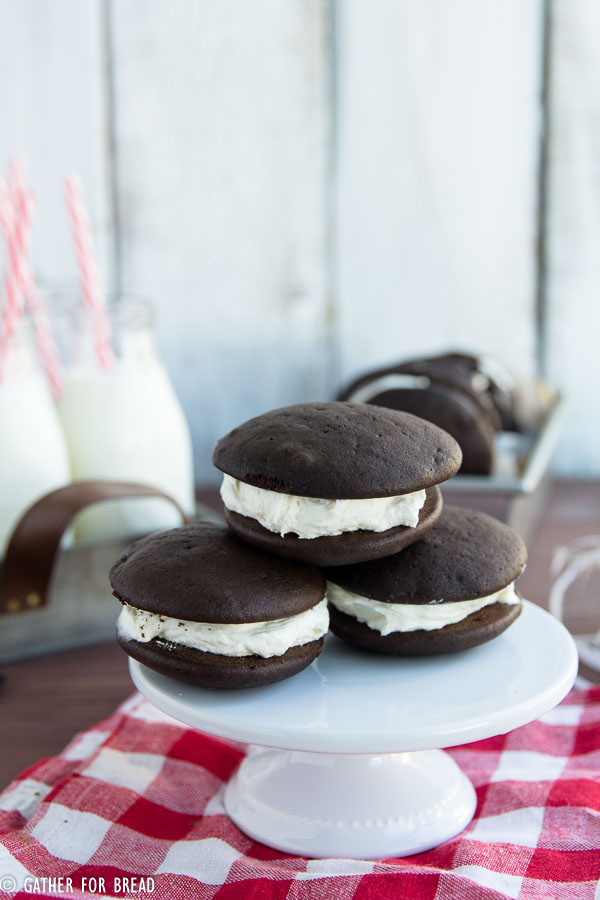 Chocolate Whoopie Pies - Moist chocolate whoopie pies made REAL butter, NO vegetable shortening. These are INCREDIBLE!!!