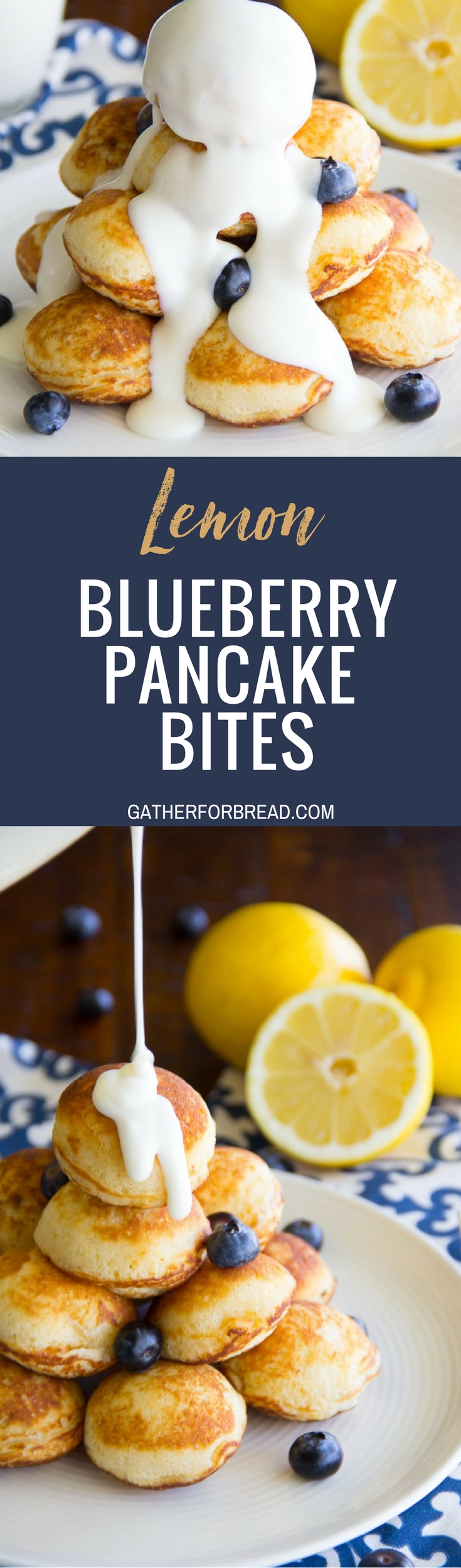 Lemon Blueberry Pancake Bites - Lemon blueberry pancake poppers, made these from scratch. These little poppers make the perfect easy breakfast recipe.