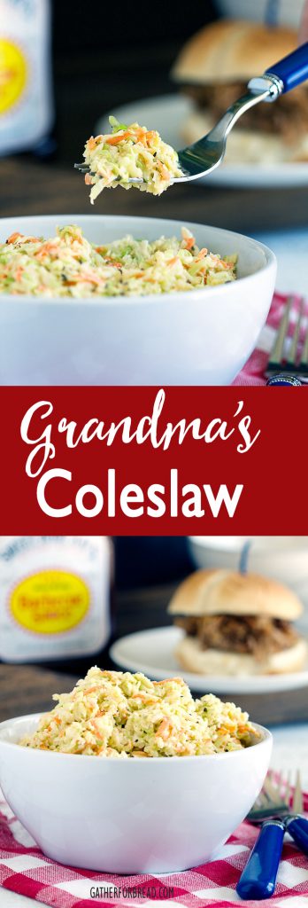 Grandmas Coleslaw - Simple, creamy, old fashioned cole slaw. A picnic favorite! | gatherforbread.com
