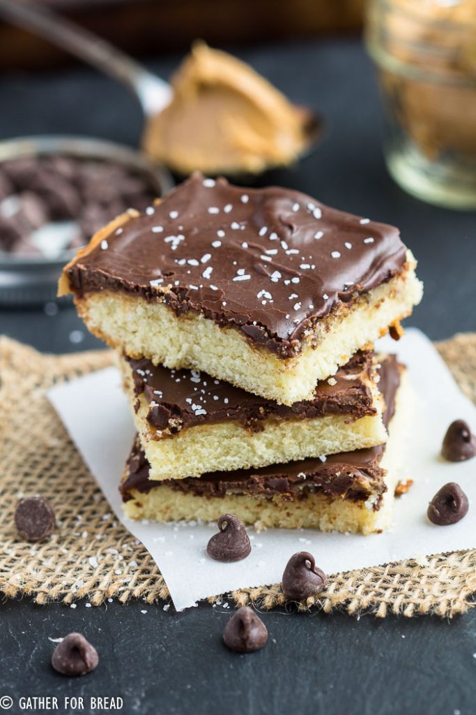 Peanut Butter Tandy Cake - Classic copycat recipe. Homemade yellow snack cake layered with peanut butter and a chocolate glaze.