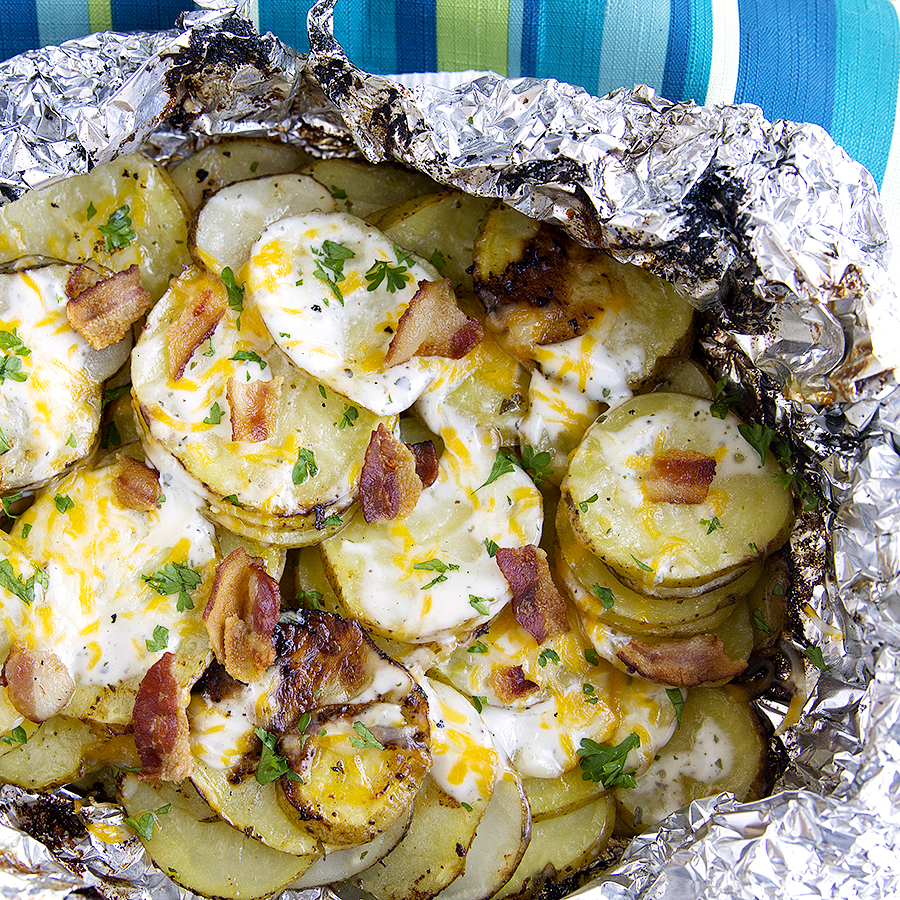 Bacon Ranch Grilled Potatoes {with Video}