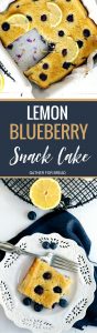 Lemon Blueberry Snack Cake - Simple cake in a pan with fresh blueberries and lemon for zest. Delightful! | gatherforbread.com