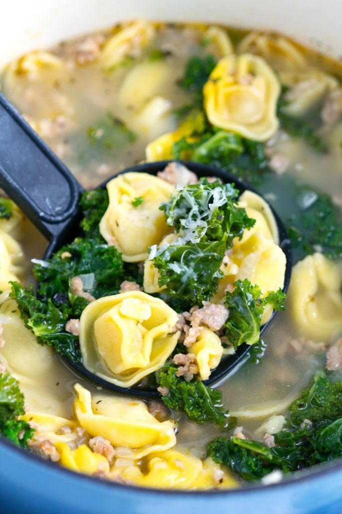 Sausage Kale Tortellini Soup
