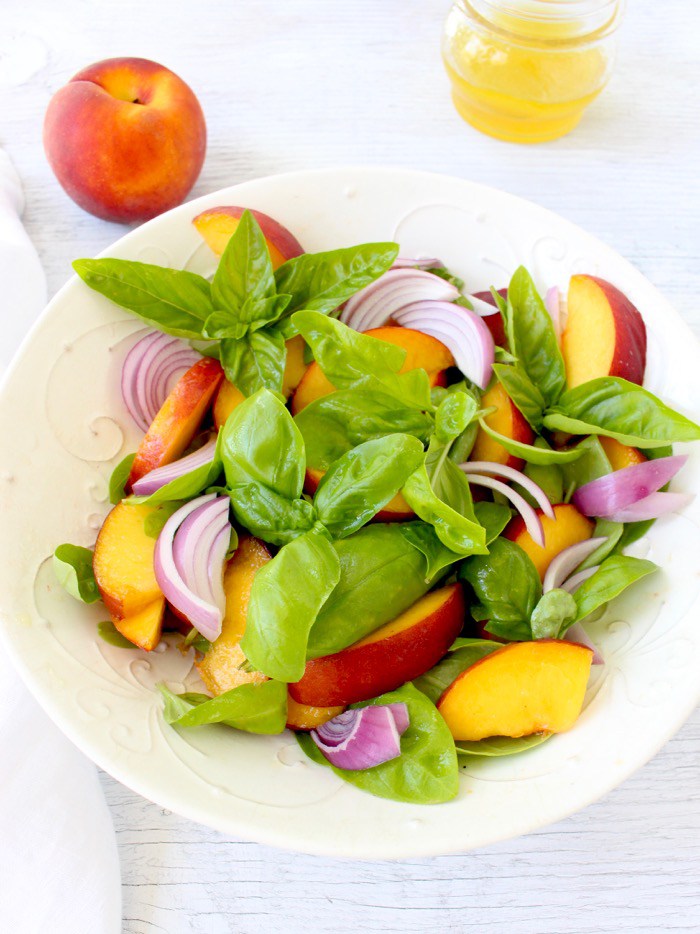 Basil-Peach-Salad-Recipe-with-Honey-Lemon-Vinaigrette-Prosciutto-di-Parma