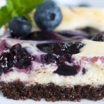 Blueberry Swirl Chocolate Cheesecake Bars