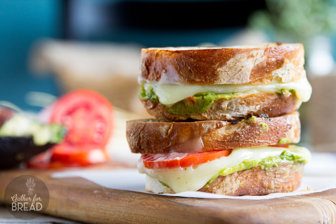 Guacamole Grilled Cheese - Grilled cheese sandwich bursting with gooey cheese and guacamole. This recipe makes a whole new way to enjoy a grilled cheese sandwich.
