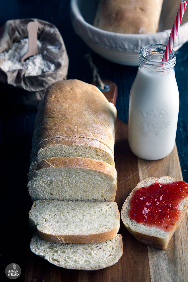 Basic Homemade White Bread - Simple and easy homemade white bread made with all purpose flour. This loaf is perfect for sandwiches, toast or to slather with jelly. 