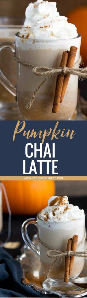 Pumpkin Chai Latte - Seasonal favorite. Homemade chai latte made with real pumpkin, chai concentrate, and some cinnamon, spice and vanilla for a pure cozy diy fall treat.