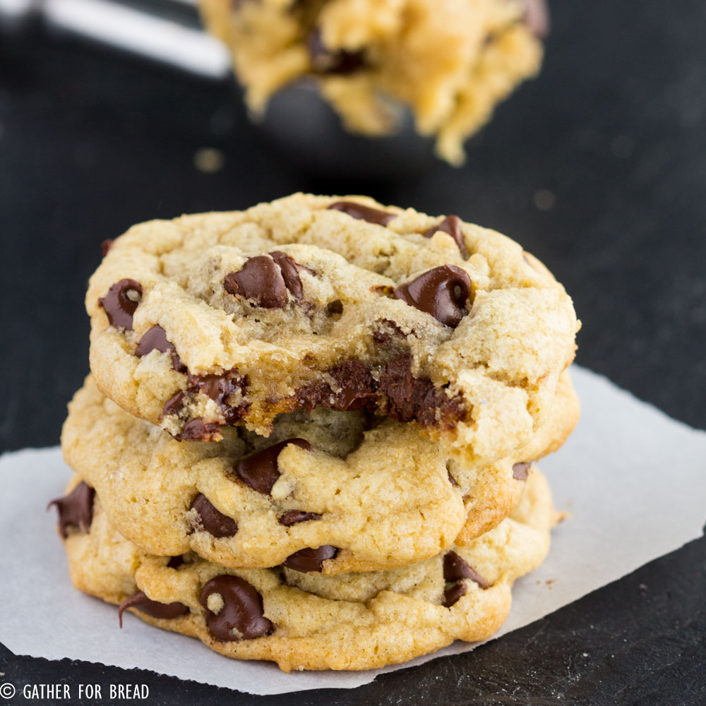 Favorite Chocolate Chip Cookies - My simple favorite chocolate chip cookie recipe that I make over and over. Homemade, chewy, soft and delicious.