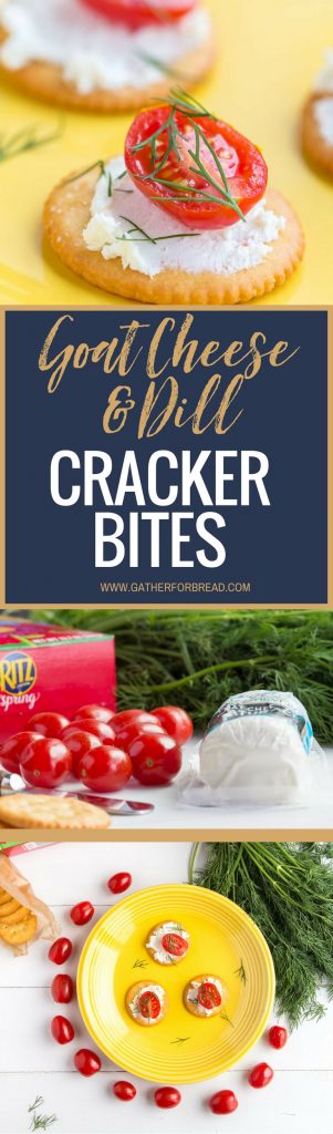 Goat Cheese Dill Cracker Bites - Easy appetizer recipe made in minutes with fresh dill and goat cheese. Simple fresh snack for anytime! @Ritzcrackers #FreshRITZpiration