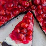 Chocolate Cherry Brownie Dessert Pizza