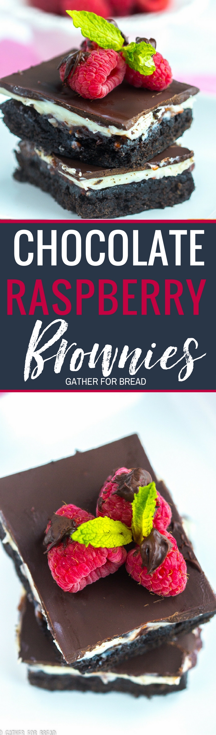 Chocolate Raspberry Brownies - Chocolate brownies layered with cream filling raspberry jam and topped with semisweet chocolate. Delicious bars are the best with a cream cheese layer and delicious raspberry jam. #brownies #berries #dessert #bars #creamy