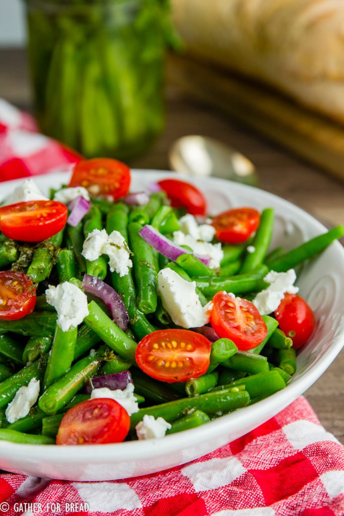 Cold Green Bean Salad - Best Marinated string bean salad recipe - made with a homemade vinaigrette, perfect side dish for summer picnics, potlucks, grilling and more. 