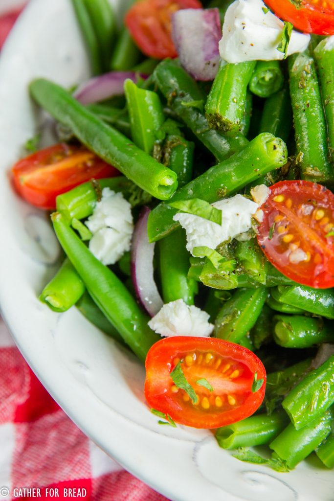 Cold Green Bean Salad - Best Marinated string bean salad recipe - made with a homemade vinaigrette, perfect healthy side dish for summer picnics, potlucks, grilling and more. 