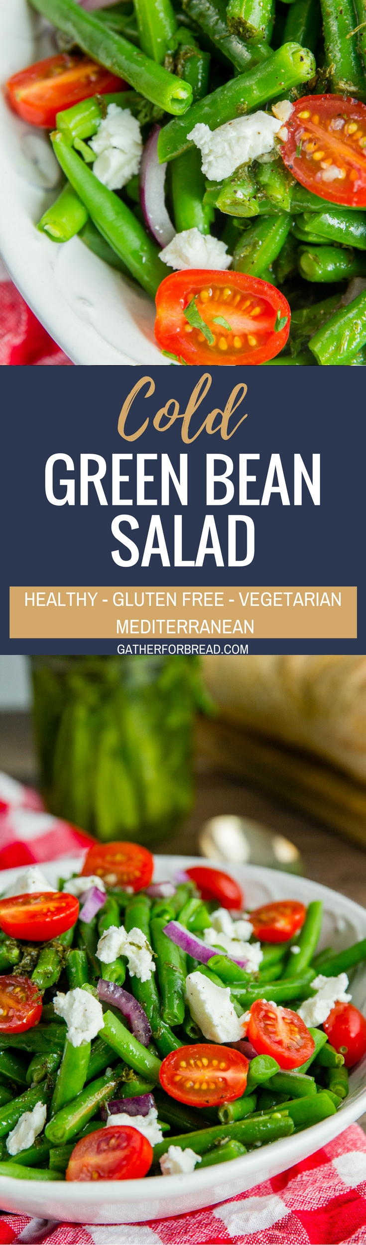 Cold Green Bean Salad - Best Marinated string bean salad recipe - made with a homemade vinaigrette, perfect healthy side dish for summer picnics, potlucks, grilling and more.