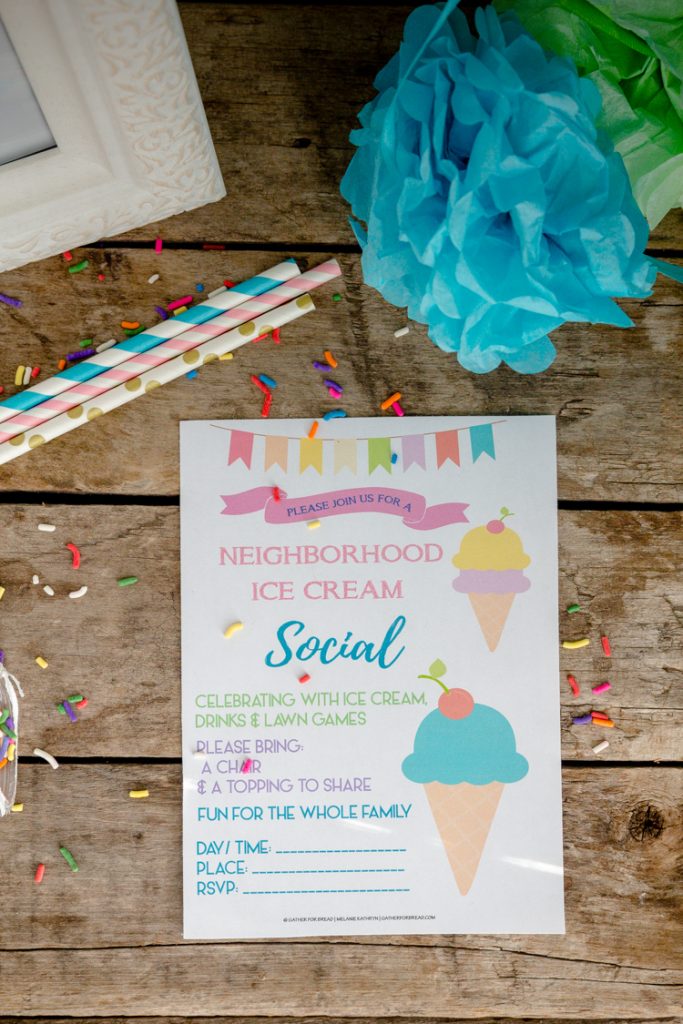Ice Cream Social - Free Printable