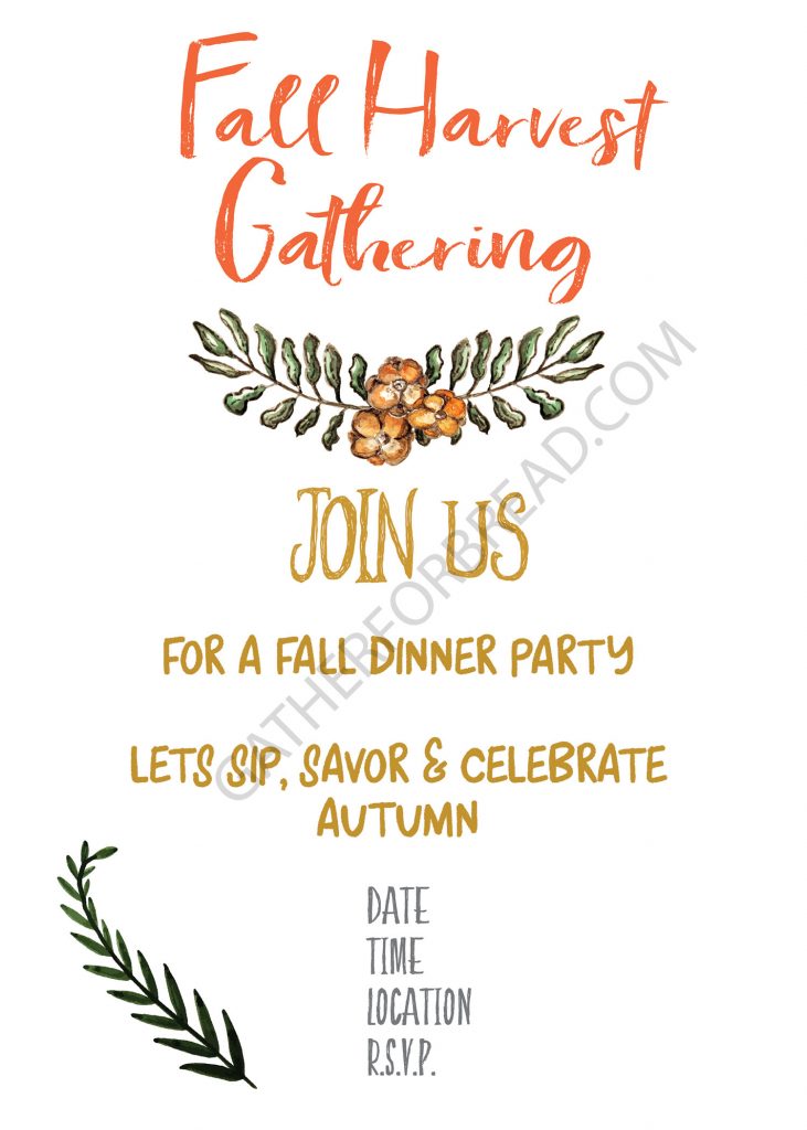 Fall Harvest Invite - Free Printable for Fall Harvest Party Gathering - Print and use for yourself