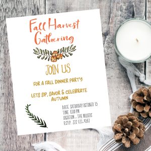 Fall Harvest Invite - Free Printable for Fall Harvest Party Gathering - Print and use for yourself