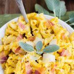 Pumpkin Pasta and Bacon in a Cream Sage Sauce