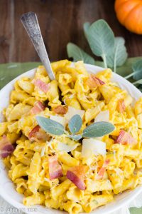 Pumpkin Pasta and Bacon in a Cream Sage Sauce