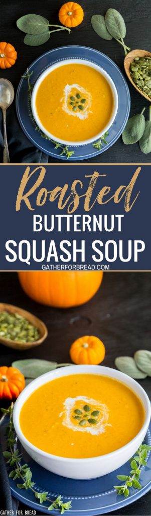 Roasted Butternut Squash Soup - Recipe for the best butternut squash soup winter. So easy and creamy. Perfect for autumn lunch or a side dish for dinner.