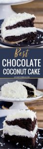 Best Chocolate Cake Coconut Buttercream - Absolute best chocolate cake, moist, easy and amazing and frosted with a homemade from scratch coconut buttercream icing. Chocolate and coconut lovers dream dessert!