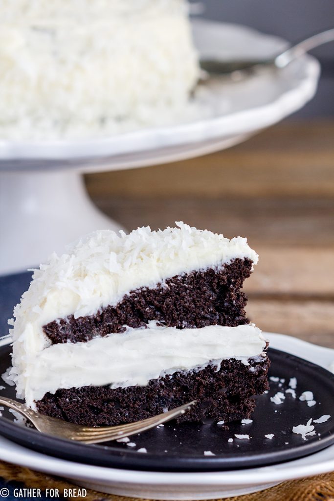 Best Chocolate Cake Coconut Buttercream - Absolute best chocolate cake, moist, easy and amazing and frosted with a homemade from scratch coconut buttercream icing. Chocolate and coconut lovers dream dessert!