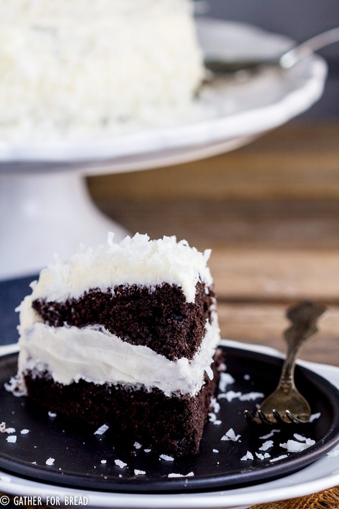 Best Chocolate Cake Coconut Buttercream - Absolute best chocolate cake, moist, easy and amazing and frosted with a homemade from scratch coconut buttercream icing. Chocolate and coconut lovers dream dessert!