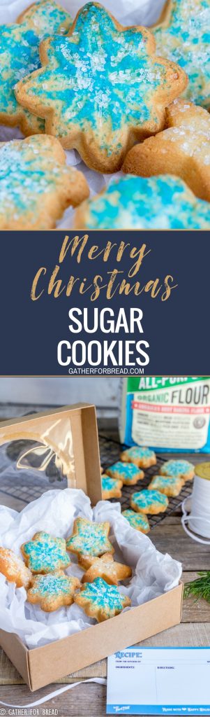 Merry Christmas Sugar Cookies - Homemade classic soft sugar cookies decorated for Christmas. Perfect, easy and ready to share for the holidays!