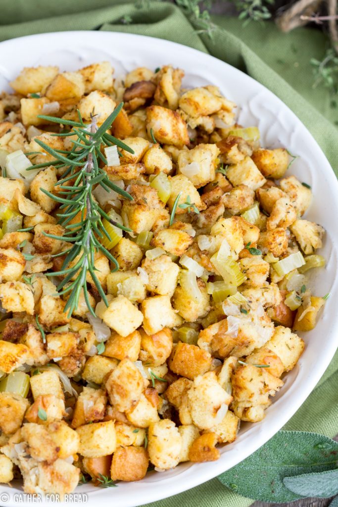 Mom's Traditional Stuffing - Mom's best bread stuffing recipe. It's classic but a staple for our Thanksgiving turkey meal. My holiday favorite passed down by her grandmother.