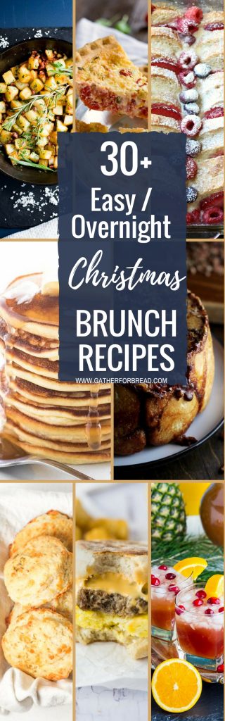 Easy Made Ahead Christmas Brunch Recipes - Ideas for either easy OR make-ahead Christmas Breakfast or Brunch. We all want our holiday breakfasts to be both delicious and easy, right? We don't have time for 21 step, 4 hour recipes. So I've combed Pinterest to bring you easy breakfast ideas. #Christmas #holidays #brunch #breakfast #makeahead #overnight #ideas #recipes