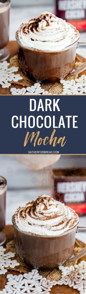 Dark Chocolate Mocha -Dark chocolate mocha with an easy recipe. Hot creamy mocha, this tutorial shows you how to get great flavor and a DIY drink from your own coffee machine. Cozy up, sip and enjoy!
