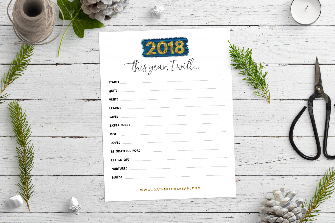 2018 This Year I Will Printable